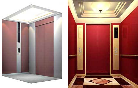 Дизайн кабины современного лифта можно заказать как в стиле «минимализм», так и с претензией на византийскую роскошь — примеры решений от Mitsubishi (фото с сайта mitsubishi-elevator.com)